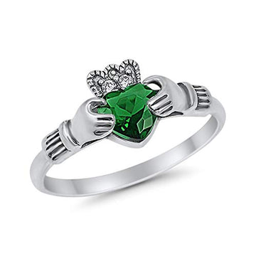 Halo Split Shank Vintage Style Simulated Green Emerald CZ Engagement Bridal Ring 925 Sterling Silver